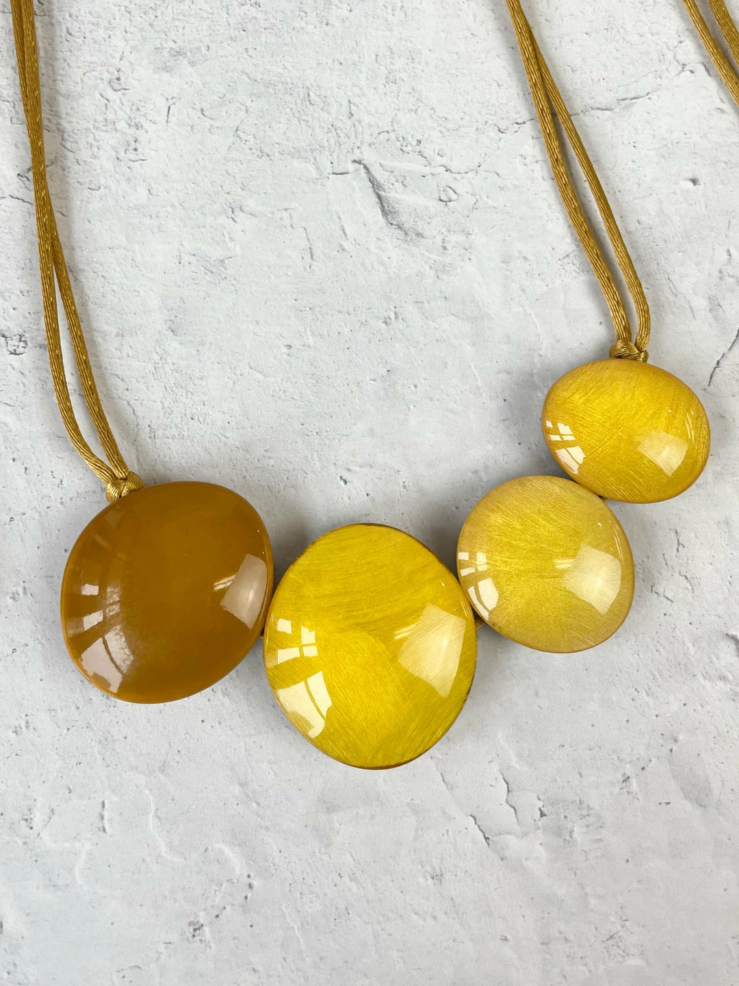 Zsiska Sophia 4 Bead Bib Necklace, Yellow