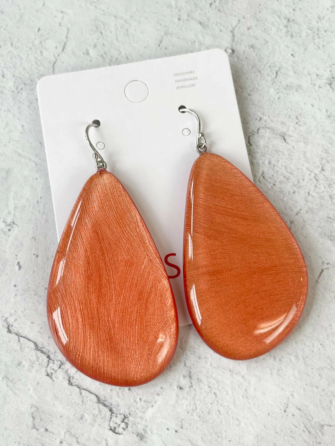 Zsiska Sophia Large Wire Drop Earrings, Red