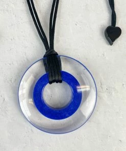 Zsiska Vida Round Pendant Necklace, Blue