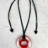 Zsiska Vida Round Pendant Necklace, Red