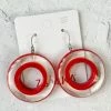 Zsiska Vida Wire Drop Earrings, Red