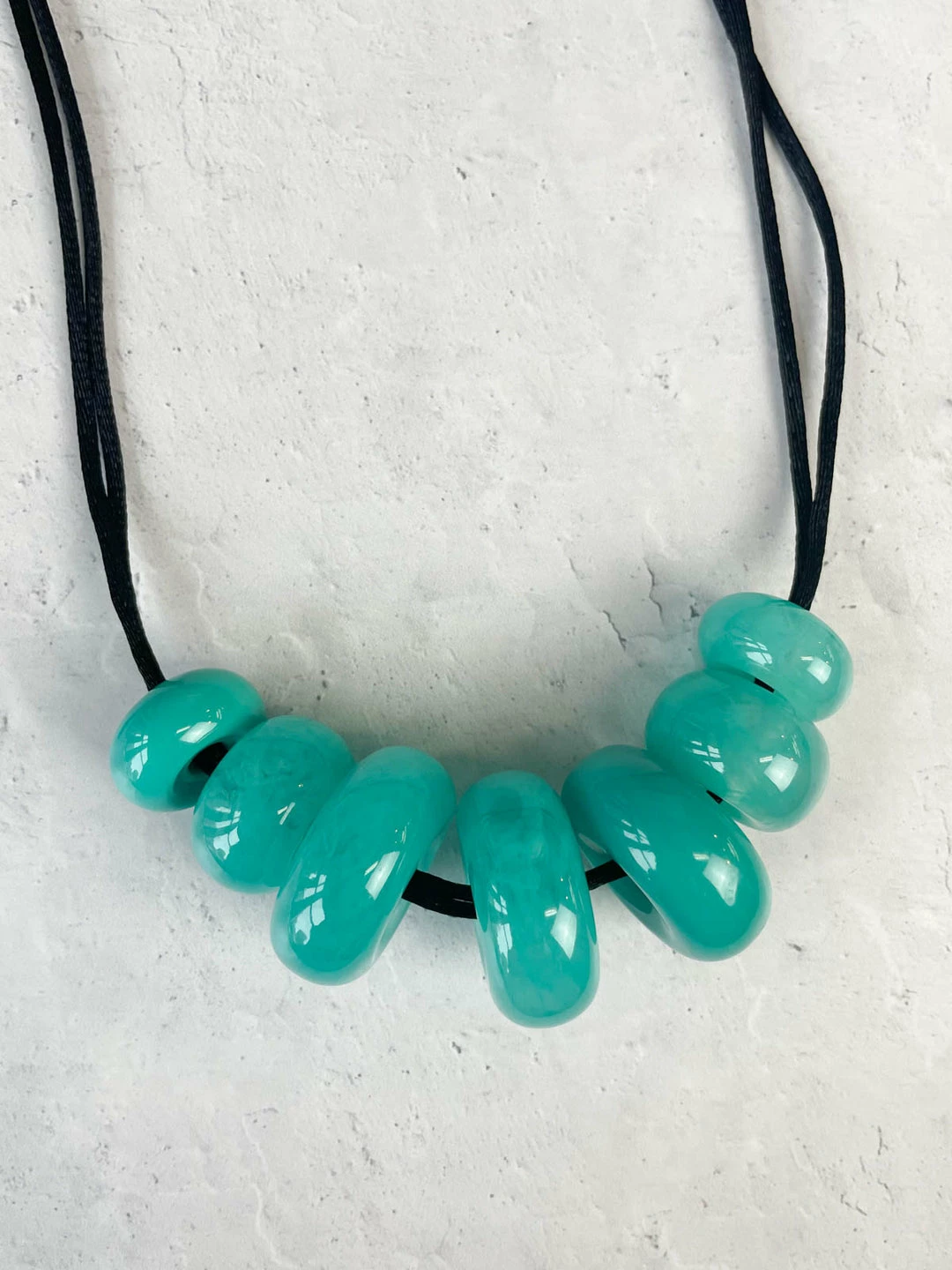 Zsiska Whimsical 7 Bead Necklace, Turquoise