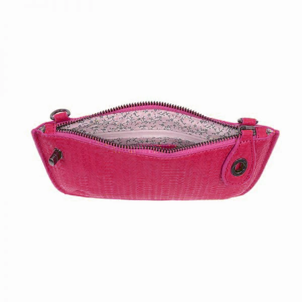 Joy Susan Woven Crossbody Wristlet Clutch, Fuchsia Joy Susan
